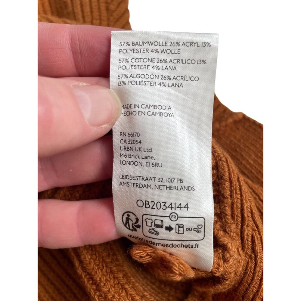 Anthropologie Women's Medium Mock Neck Sleeveless Ribbed Knit Sweater Mini Dress - Picture 7 of 9
